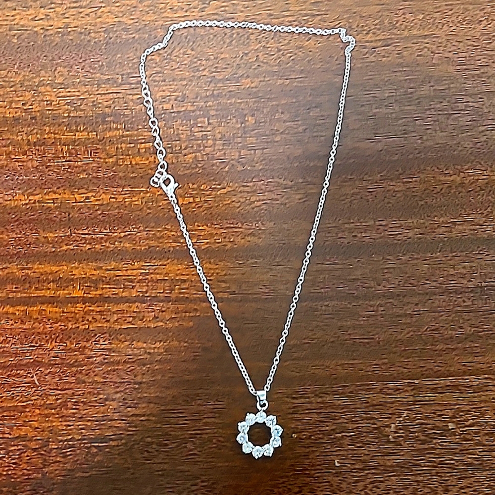 Small rhinestone snowflake necklace